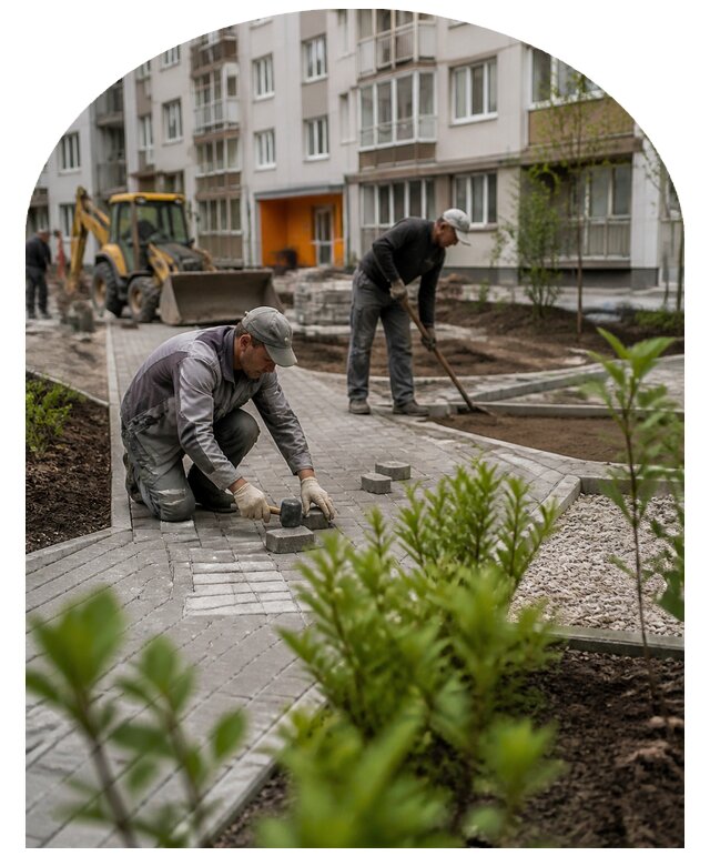 Благоустройство двора многоквартирного дома в Котласе